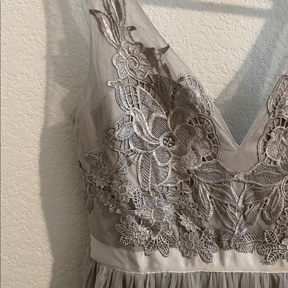 New Morning Lavender Audrey Tulle Gown in Grey - Picture 7 of 11